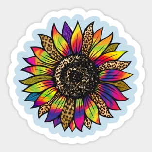 Vibrant Blooms the Tie Dye Sunflower Sticker